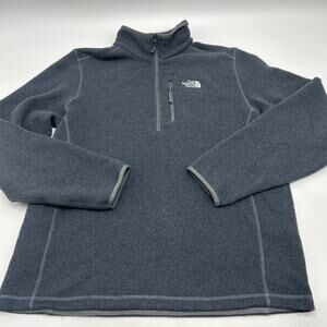 North Face Pullover Men’s Size L Blue Fleece Quarter Zip Jacket Outdoor Hiking